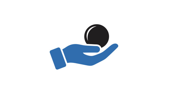 Hand Holding a Black Sphere.