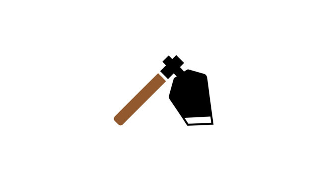 Hammer with black head and handle.
