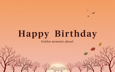 Fototapeta premium Happy Birthday Greeting Card with Floral Design and Elegant Typography. Festive Celebration Invitation for All Ages.