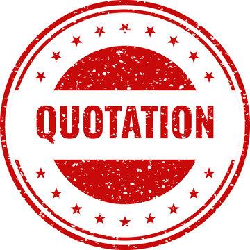 Red 'quotation' stamp with stars business proposal and contract seal