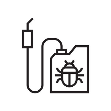 Backpack sprayer pesticide pest control line icon
