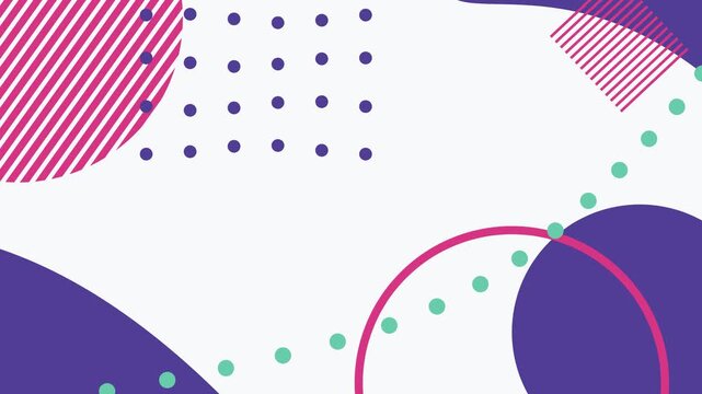Abstract Geometric Minimalist Background with Moving Shapes and Dots