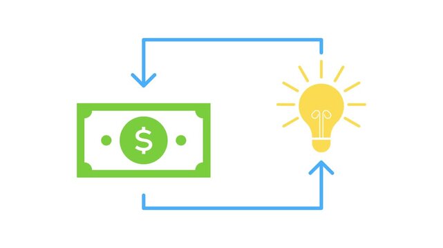 Funding for idea or investing in innovation illustration animation