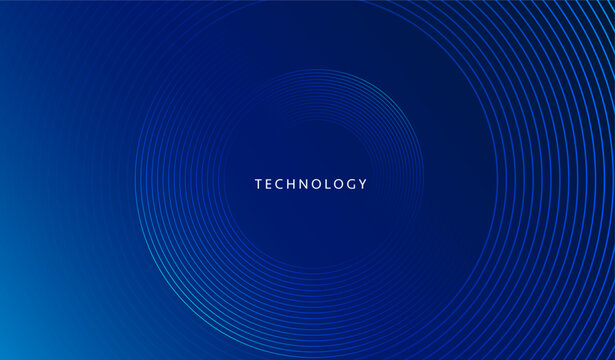 Abstract blue and purple technology background with dynamic curved neon lines, futuristic digital network wave, data communication and internet connection vector illustration banner.