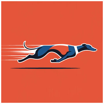 Greyhound dog running fast speed.