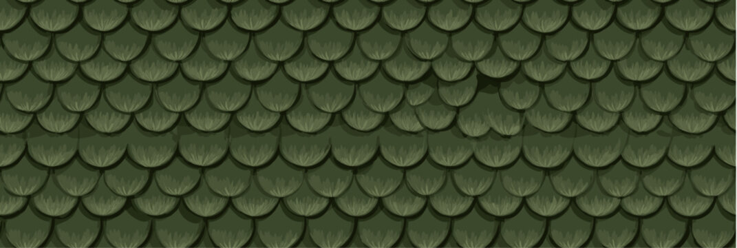 Green fish scale pattern seamless background texture. Overlapping green scales creating a seamless repeating pattern design