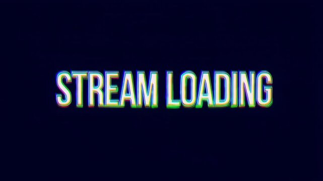 Digital Stream Loading Screen with Glitch Effect for Broadcast Interuptions