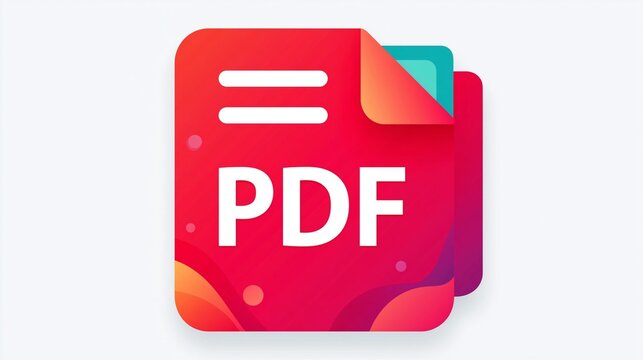 Red PDF Document Icon with Folded Corner on White Background