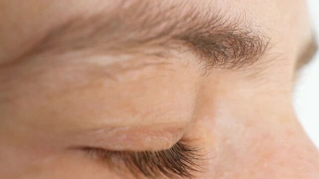 Advanced keratoconus eye disease macro profile view