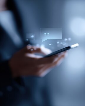 ai crm support chatbot interface on smartphone customer service automation business technology