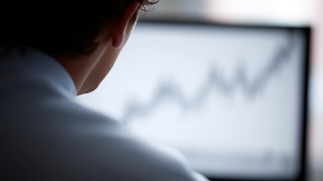 businessman analyzing investment charts during market volatility financial decision making
