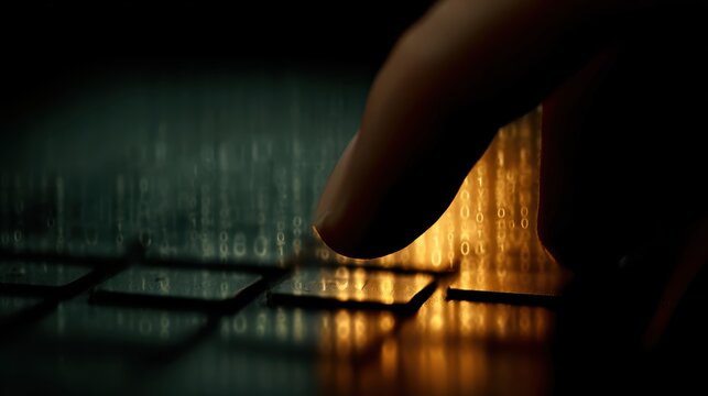 computer programmer coding with glowing padlock network encryption cybersecurity concept