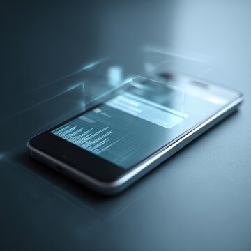 smartphone with fintech banking interface digital finance concept