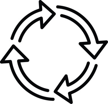 Circular arrow rotation icon for sustainable supply chain process