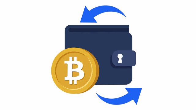 Cryptocurrency wallet icon for secure blockchain fintech presentation