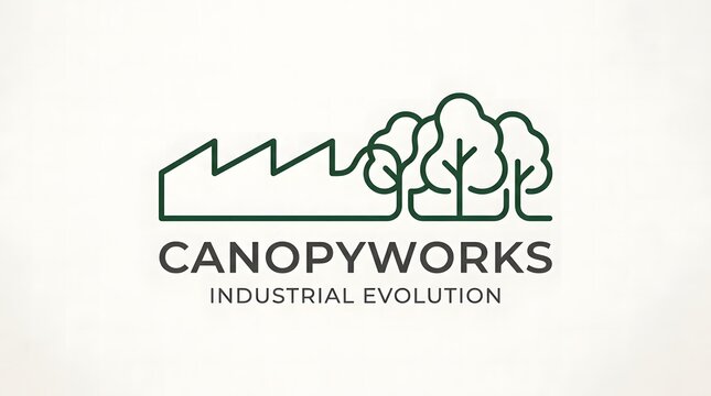 Canopyworks logo industrial evolution with nature inspired design