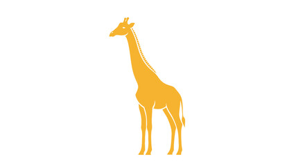 Yellow Giraffe Standing Alone Silhouette Side. © Hanif