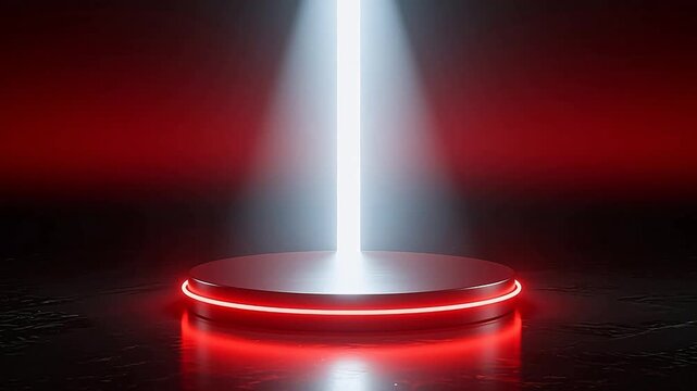 Tech stage with red and black lights