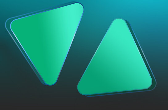 Modern Abstract Green Gradient Geometric Background with Rounded Triangle Shapes, Minimal Corporate Banner Template, Clean Technology Design