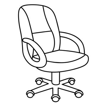 ergo office chair clipart line icon. Education and business stationary concept.