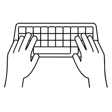 back to school for education hands typing clipart line icon. Education and business stationary concept.