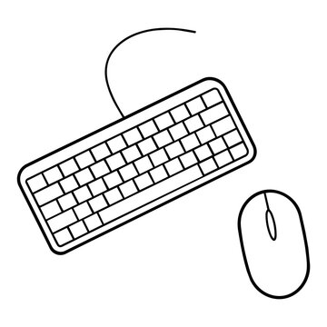 keyboard clipart line icon. Education and business stationary concept.