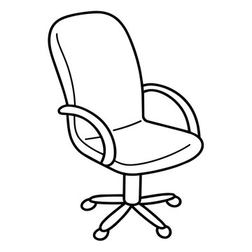 office chair clipart line icon. Education and business stationary concept.