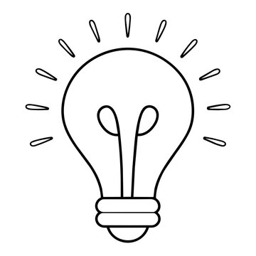 lightbulb clipart line icon. Education and business stationary concept.