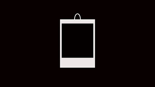 Minimalist instant frame animation, vertical polaroid style overlay for social media and creative projects 4k video.
