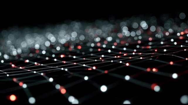 Ultra Realistic Quantum Data Grid Seamless Loop Featuring Elegant Abstract Quantum Data Network with Enterprise AI Synchronization and Distributed Computing Background Video.