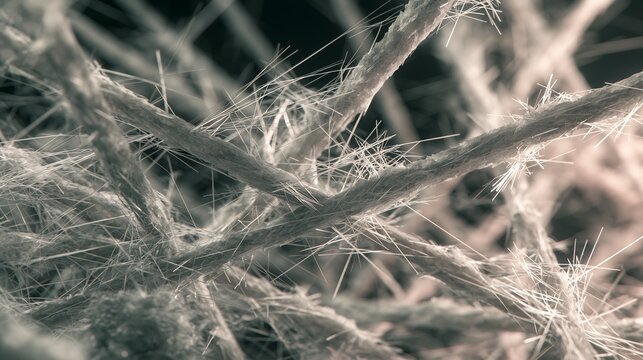 Microscopic asbestos fiber symbolizes hazardous exposure and mesothelioma legal risk in a medical liability context.