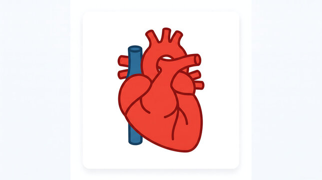 Human anatomical heart icon medical vector illustration for biology education and healthcare design