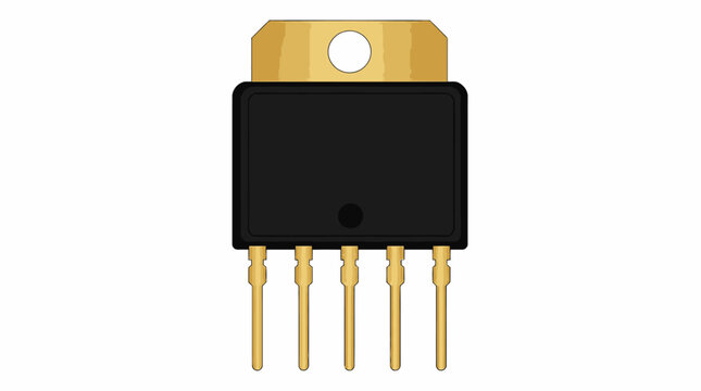 Electronic power transistor semiconductor component illustration.