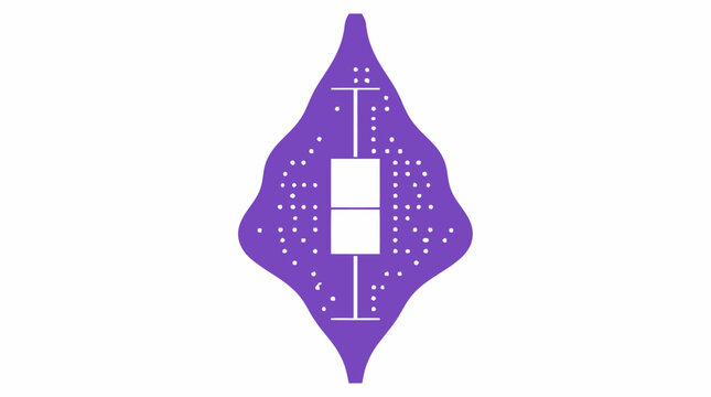 Purple violin plot data distribution visualization chart.