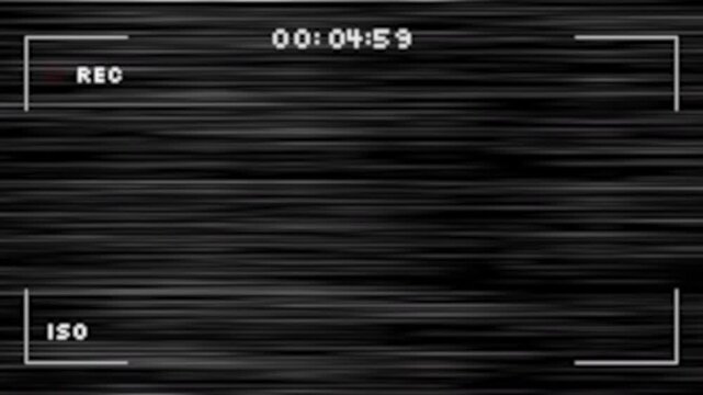 Camera recording screen overlay Video signal error. static noise. 4K Video animation