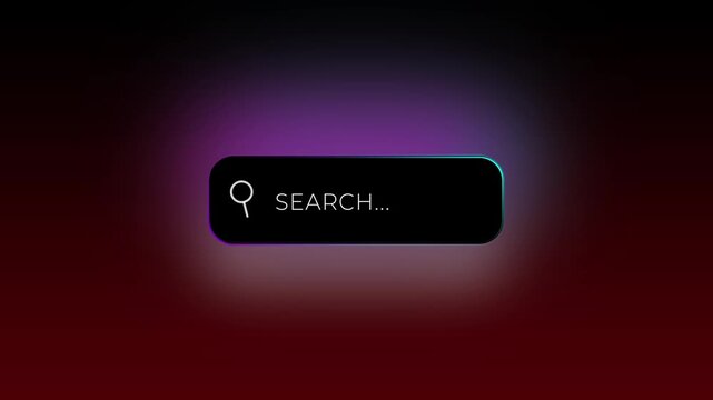 Neon-lit search bar.
Modern search bar featuring a magnifying glass icon for web searches.