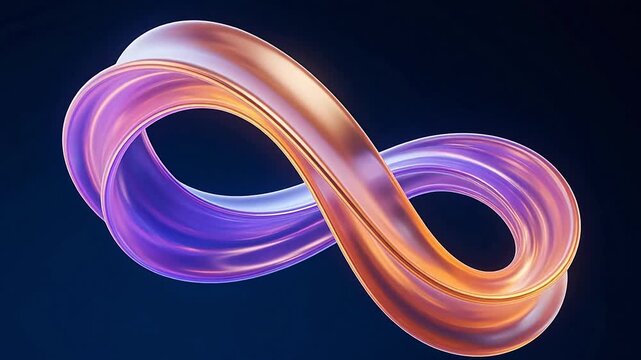 Glowing infinity symbol in gold and purple