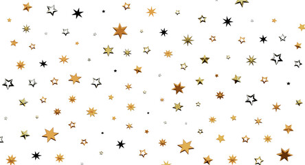 Festive gold star pattern on a white background, perfect for holiday greetings, decorations, and celebratory designs. © vegefox.com
