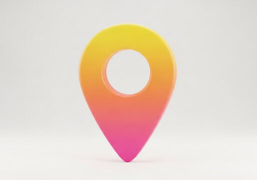 Colorful map pin icon with yellow, orange and pink gradient