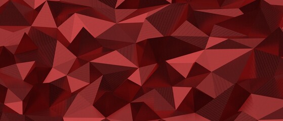 Fototapeta premium A detailed abstract background featuring interlocking red geometric shapes and polygons.