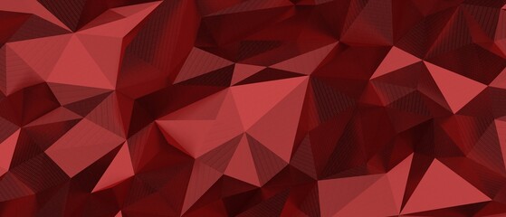 Fototapeta premium An abstract background with a deep red geometric low poly texture, modern digital art.