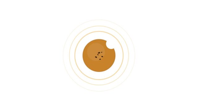 Set of four bitten cookie icons on white background