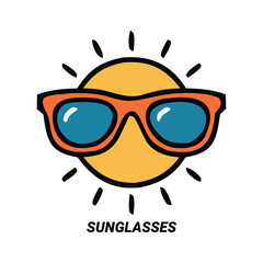 Naklejka premium Classic Sunglasses Summer Icon