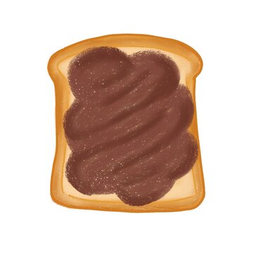 Cute illustration bread with chocolate topping