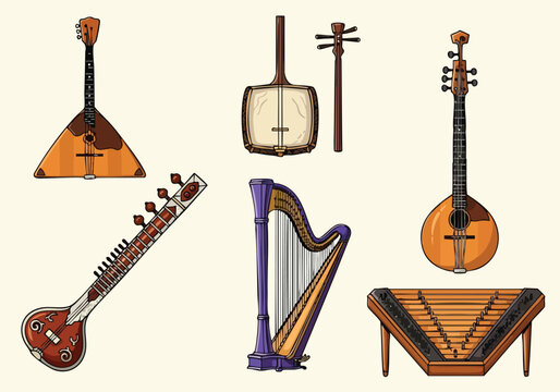 Traditional Musical Instruments Display.