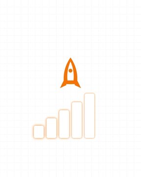 Revenue Growth Rocket Launch Animation with Rising Business Chart Financial Success Startup Performance Investment Analytics Corporate Strategy Marketing Growth Visualization Concept