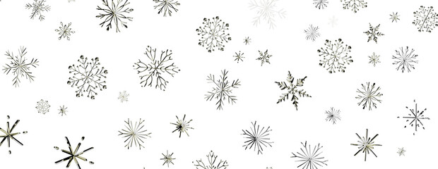 Elegant winter design with snowflakes on a white background, perfect for holiday greetings and seaso © vegefox.com