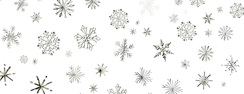 Elegant winter design with snowflakes on a white background, perfect for holiday greetings and seaso