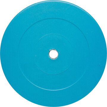 Vinyl vintage blue label, realistic photography, png isolated on transparent background for graphic design