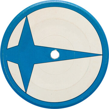 Vinyl vintage label, realistic photography, png isolated on transparent background for graphic design